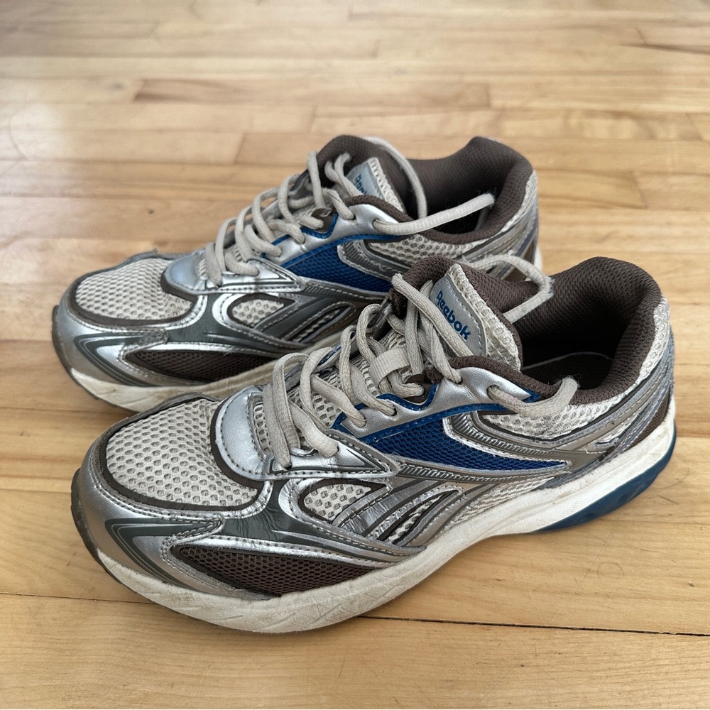 Reebok Silver and Blue Running Shoes